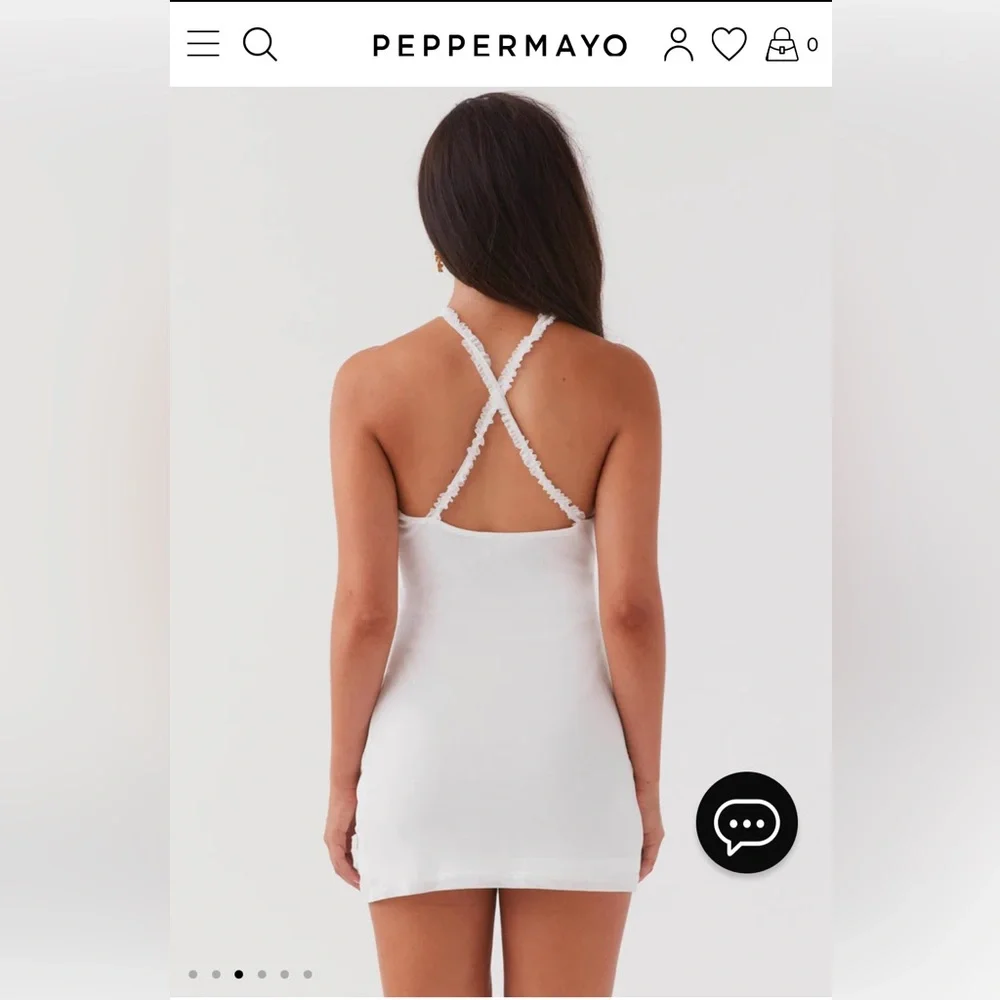 Midnight Rhapsody Ruffle Mini Dress - White - Picture 3 of 4